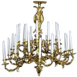 Large French 19th century Louis XV style bronze dore chandelier