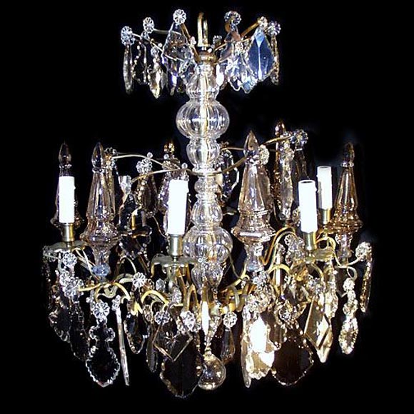 French 19th century multi-colored Baccarat crystal chandelier