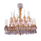 Important French Louis XV style bronze dore tiered chandelier