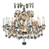 Fine bronze and Baccarat crystal chandelier