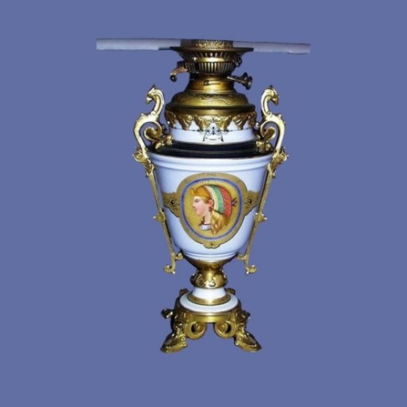 Pair of exceptional 19th century Egyptian revival lamps