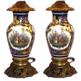 Pair of exceptional French 19th century Chinoiserie lamps