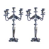 Pair of German silver candelabrum, stamped, "WMF."