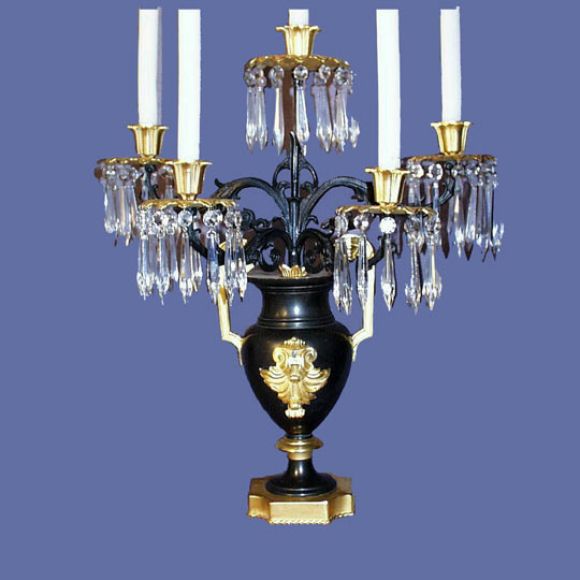 Pair of French 5-light candelabrums