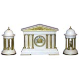 Exceptional French 19th Century Garniture Palladian Clock Set
