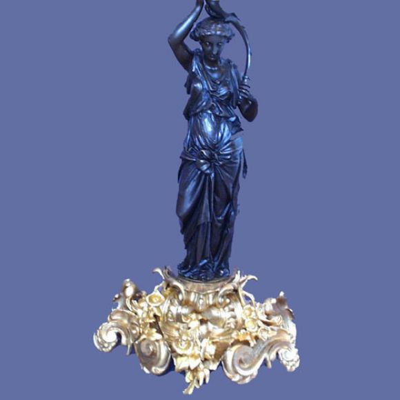 Exceptional French 19th century clock set signed Moreau