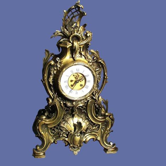 Large French 19th century bronze Louis XV style clock