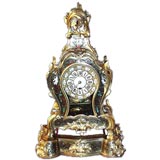 Important English 19th century boulle and colored tortoise clock