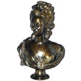 French 19th century bronze bust of Marie Antoinette.