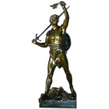 19th century bronze man with sword