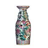 Oriental 19th century hand-painted porcelain vase