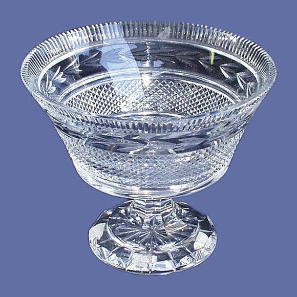 19th century cut-crystal Irish center bowl.<br />
FOR MORE INFORMATION, PLEASE VISIT WWW.CONNOISSEURANTIQUES.COM