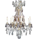 Very fine French 19th century multi-colored crystal chandelier