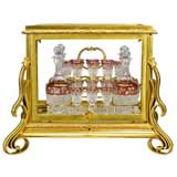 Antique Fine French 19th century boheme crystal liquor set