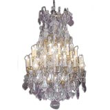 Exceptional chateau bronze dore Baccarat crystal chandelier