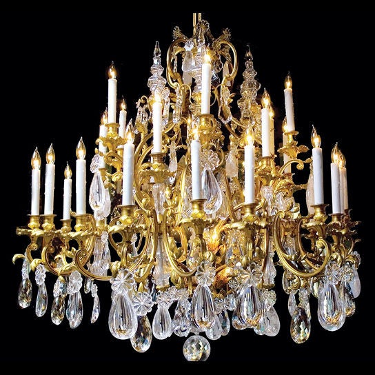 Exceptional 19th century baccarat and rock crystal chandelier.