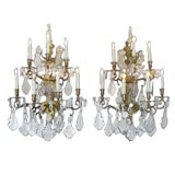 Antique French early 19th century Baccarat crystal sconces.
