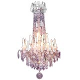 Antique French early 19th century multi-faceted crystal chandlier