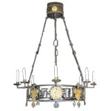 French 19th century iron and tole Empire-style chandelier