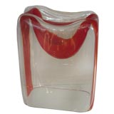 Venetian Art Glass Dish with Red Stripe