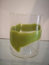 Vintage Venetian Glass Canister with Green Detail