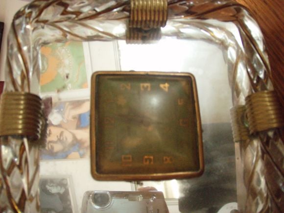 Glass Barovier Table Clock