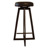 French Leather 
Metal Bar Stool Replica