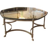 Brass 
Glass Star Base Hoof Table