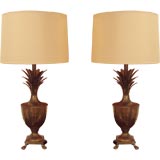 Pair of Brass Pineapple Style Lamps