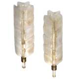 Pair of Barovier & Toso Feather Sconces
