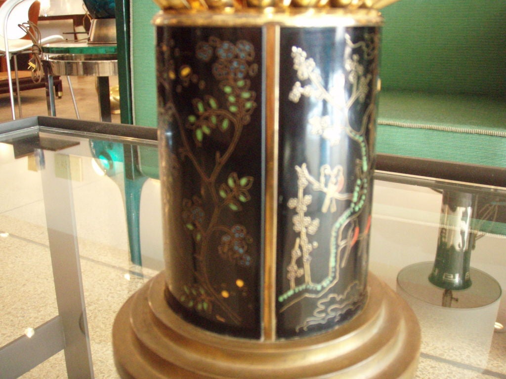 20th Century Painted Cloisenne Pop-Up Cigarette Jar