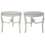 Pair of Clear Lucite and Glass Tables by Grosfeld House