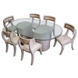 Stone Dining Table and Six Chairs by Maitland Smith