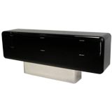 Black Lacquer and Polished Chrome Dresser