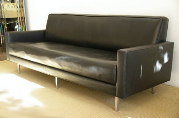 Leather Sofa designed by Florence Knoll for Knoll International