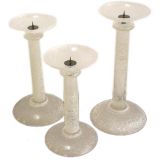 Karl Springer Glass Candlesticks - Set of Three