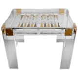 Clear Glass and Lucite Game Table - Chess, Backgammon