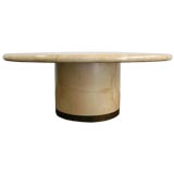 Large Round Karl Springer Dining Table - Lacquered Parchment