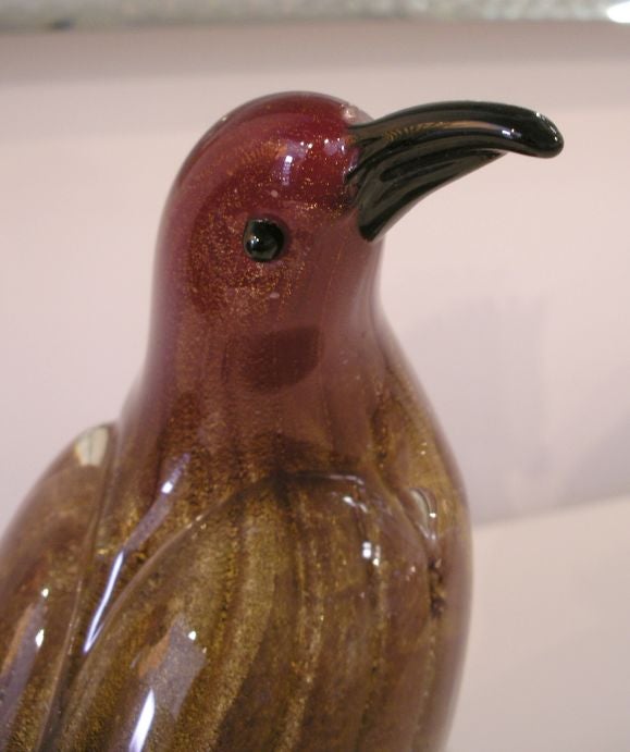 Italian Pair of Murano Glass Birds