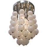 Glass and Chrome Hanging  Chandelier
