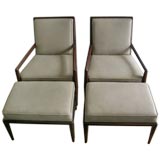 Pair of Chairs with Ottomans/T.H.Robsjohn-Gibbings for Widdicomb