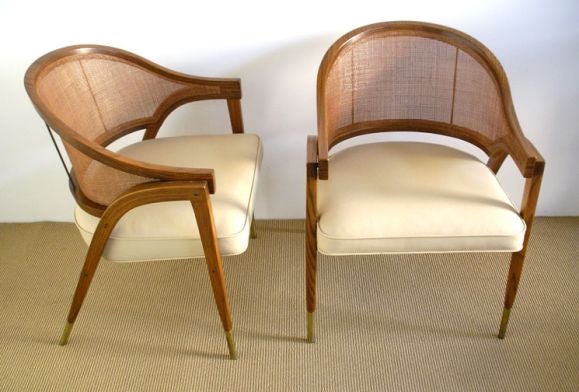 Pair of Lounge Chairs designed by Edward Wormley for Dunbar