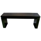 Dark Green Lacquered Wood Console Table