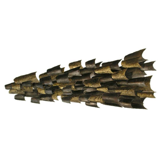 1960s Metal Wall Sculpture signed Gronendyke