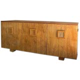 Birch Cabinet with Ribbed Glass Handles