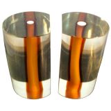 Vintage Pair of Heavy Glass Bookends by Salviati