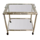 Silver Plated Cart with Separate Serving Tray