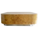 Paul Evans Burl Wood and Chrome "Cityscape" Coffee Table