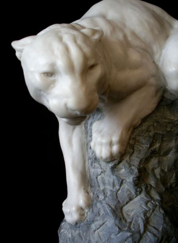 White Cougar Sculpture by Joseph Boulton 1