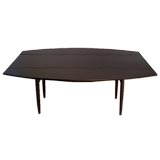 1960s Dark Walnut Drop Leaf Dining Table